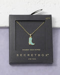 Western Cowboy Boot Gold Pendant Necklace