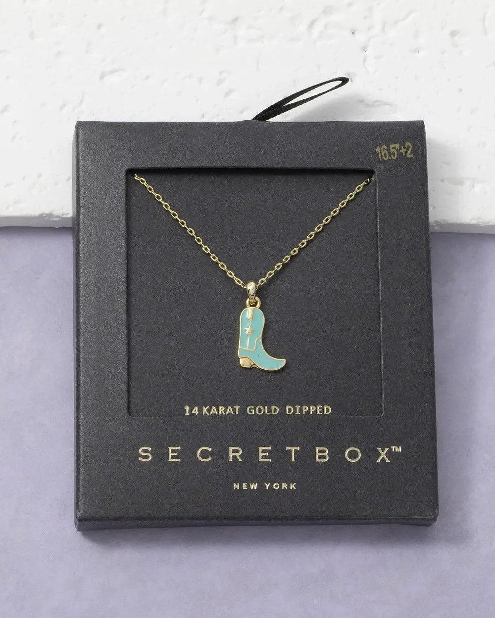 Western Cowboy Boot Gold Pendant Necklace