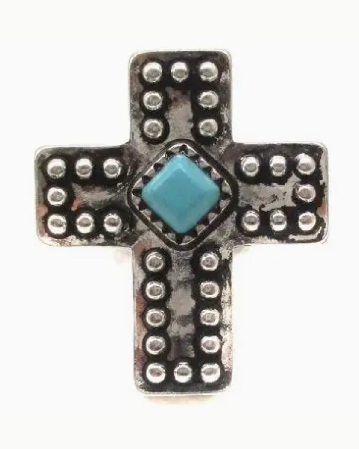 Western Cross Turquoise Cuff Ring