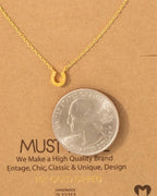 Gold + Silver Dipped Mini Horseshoe Pendant Necklace