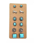 Western 6 Pair Dainty Post Earring Set