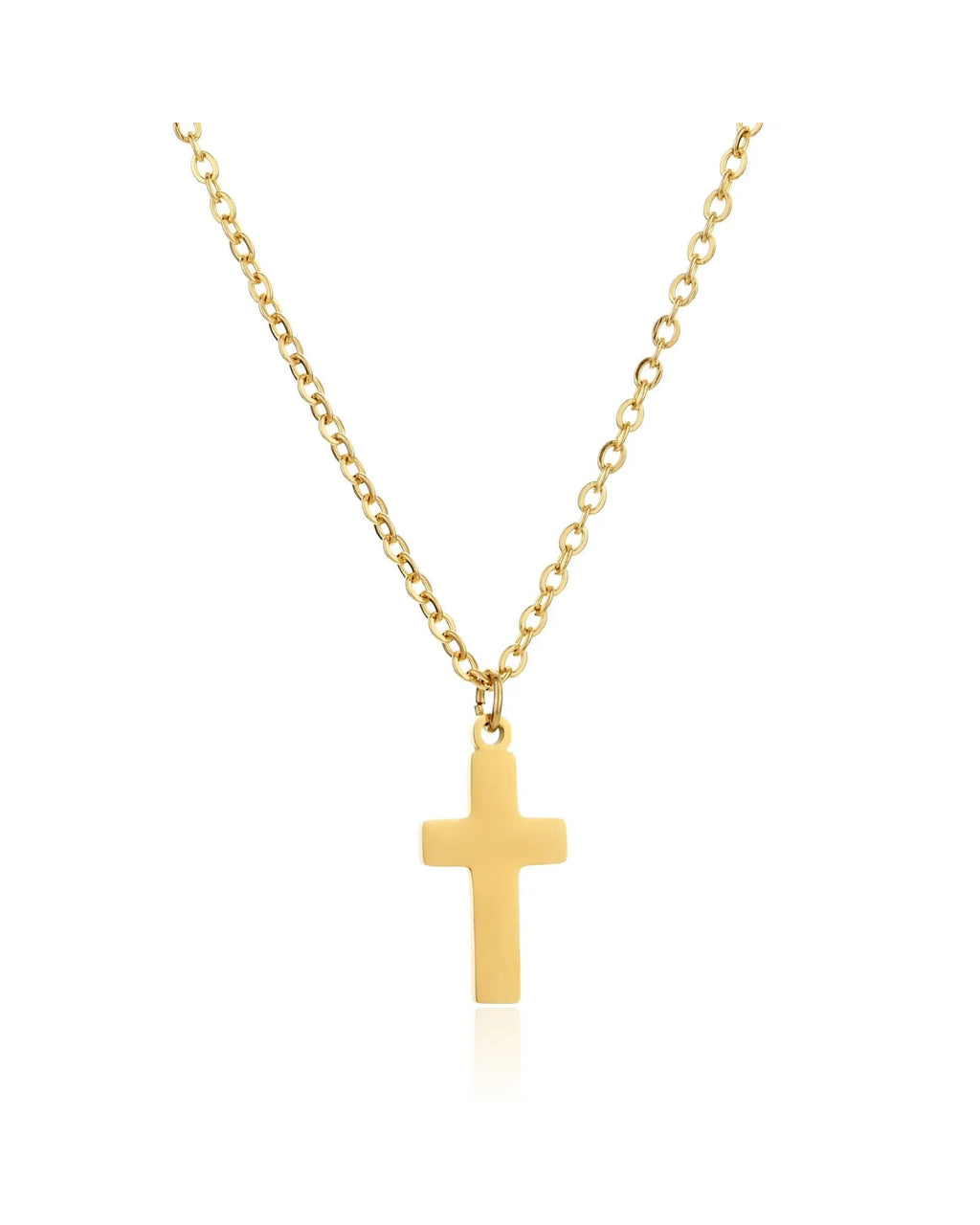 Gold Finish Cross Pendant Necklace