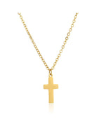 Gold Finish Cross Pendant Necklace