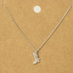 Gold + Silver Dipped Cowboy Boots Pendant Necklace