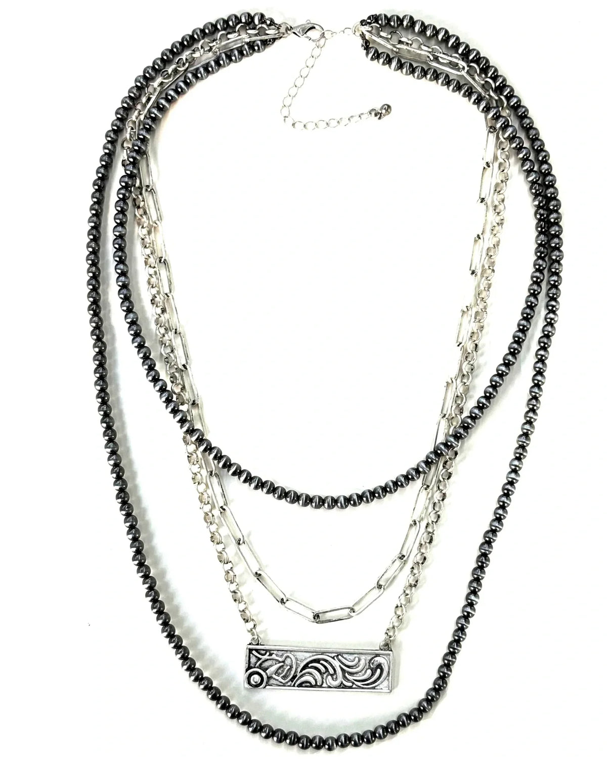 Western 4 Layered Navajo Bead Necklace